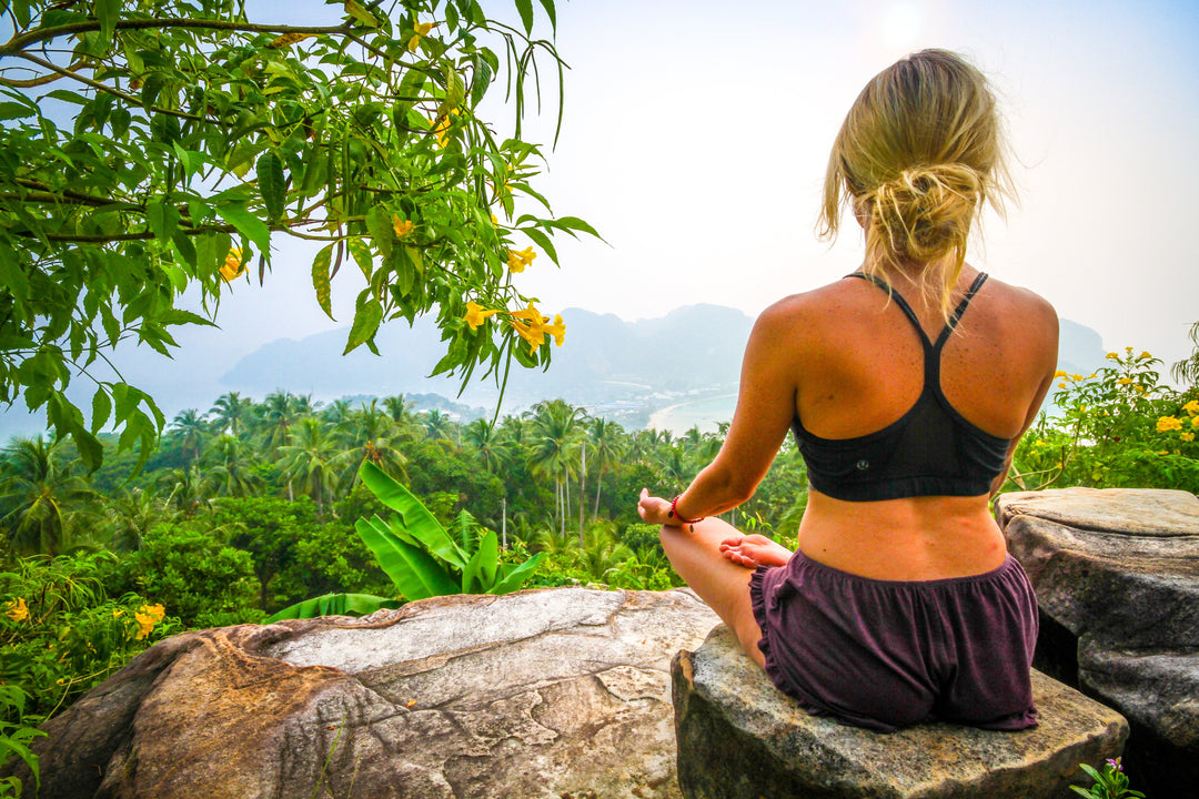 A healthy young woman doing her daily meditation