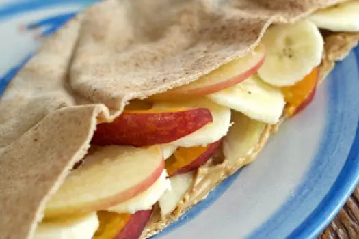 Pita Pockets With Fruit & Peanut Butter.